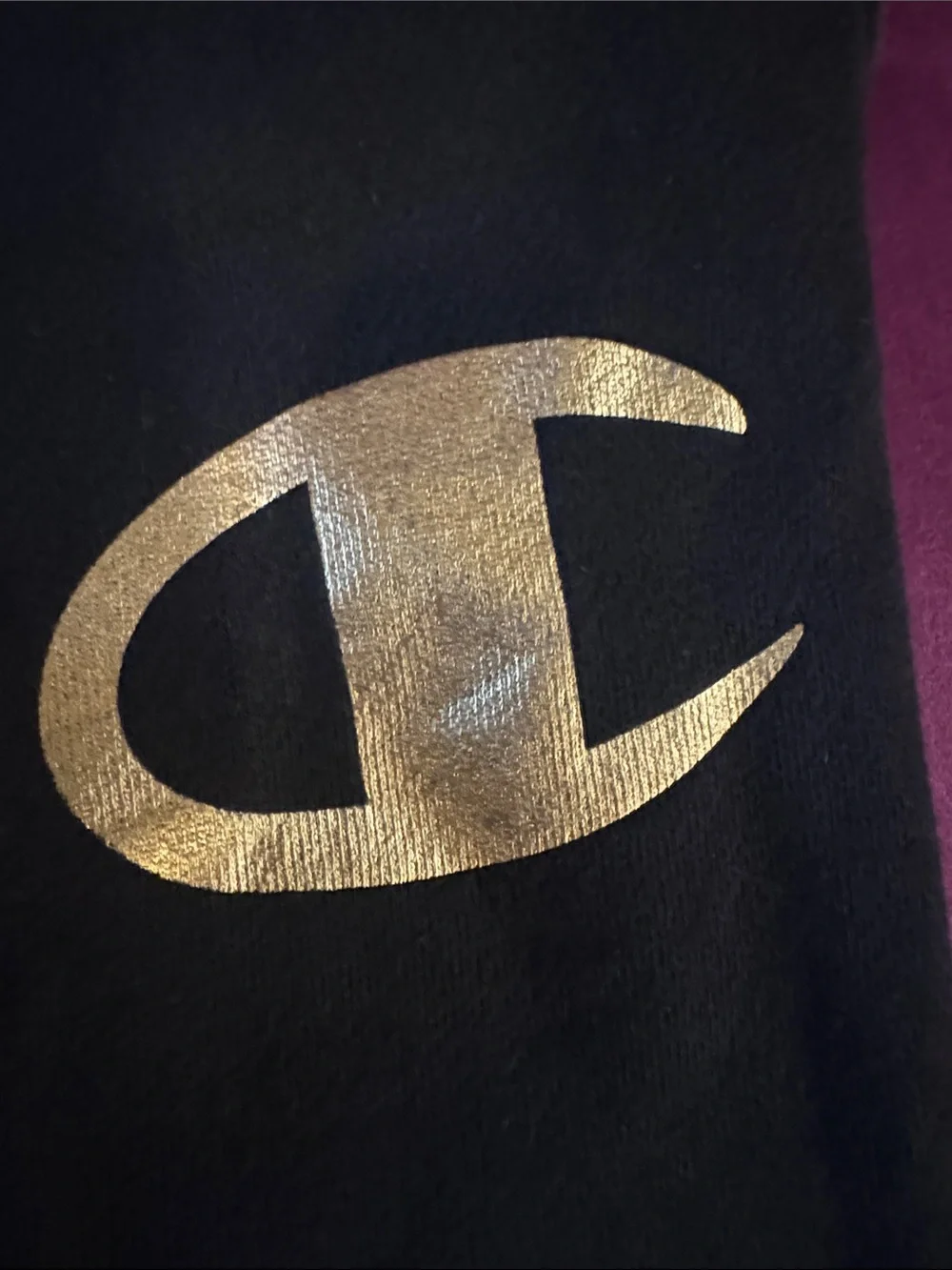 Champion Black Sweatpants Reverse Weave with Gold 'C' Logo 3 pockets Men’s Small